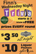 Weekly Trivia at Finnegans Wake
